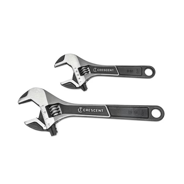 2 Piece Wide Jaw Adjustable Wrench Set 6" & 10", Crescent, Mfr#: ATWJ2610VS