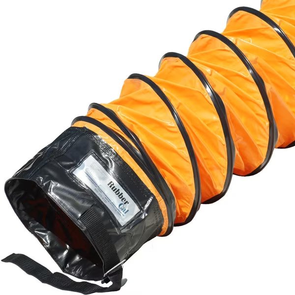 "Air Ventilator Orange" Ventilation Duct Hose - 6"ID x 25' Length Hose (Fully Stretched), Rubber-Cal, Mfr#: 01-W192