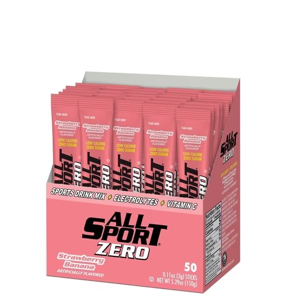 Sports Drink Mix, Sugar Free, Strawberry Banana, 50 PK, All Sport, Mfr#: 10125026