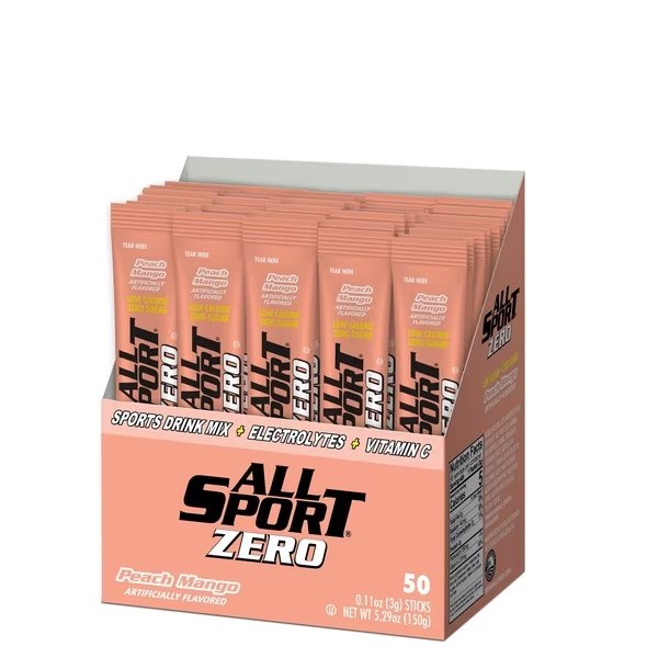Sports Drink Mix, Sugar Free, Peach Mango, 50 PK, All Sport, Mfr#: 10125027