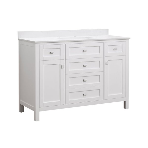 Juniper 48" Vanity White, Cultured Ma, Cahaba, Mfr#: CA101011