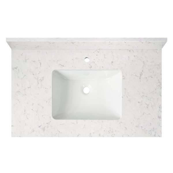 Vanity Top w/Ceramic Basin, 37 x 22 in, Cahaba, Mfr#: CAVT37RM