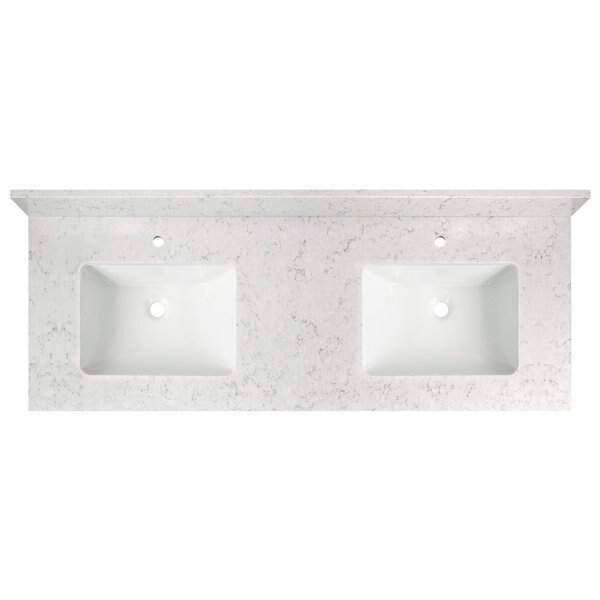 Vanity Top w/Ceramic Basins, 61 x 22 in, Cahaba, Mfr#: CAVT61DBRM
