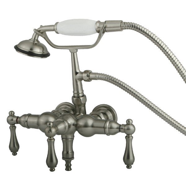 Wall-Mount Clawfoot Tub Faucet, Brushed Nickel, Tub Wall Mount, Kingston Brass, Mfr#: CC19T8