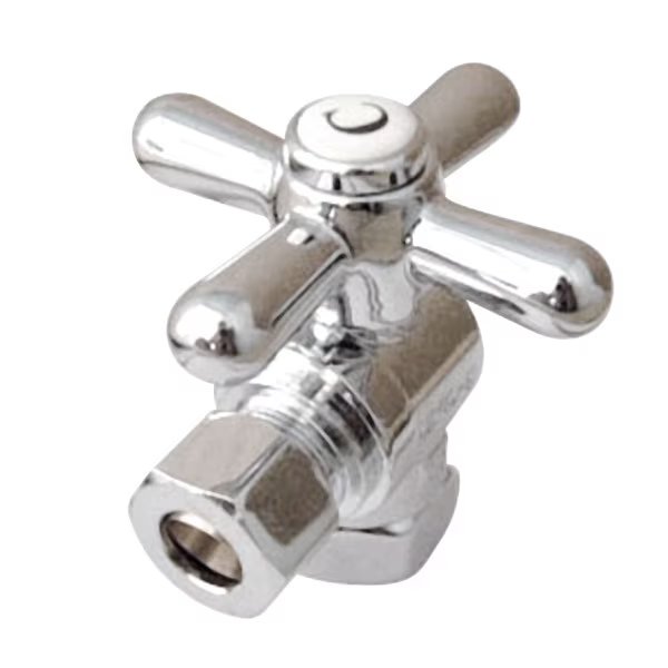 CC33101X 3/8" IPS X 3/8" OD Comp Cross Handle Angle Stop, Vintage, Mfr#: CC33101X