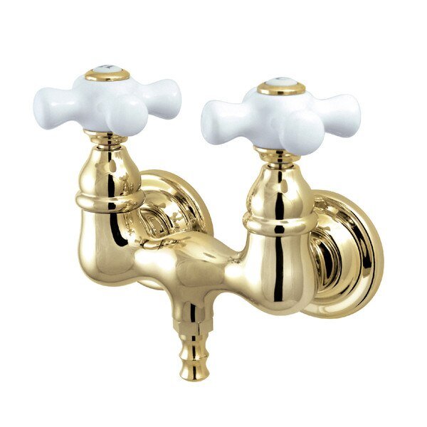 Wall-Mount Clawfoot Tub Faucet, Polished Brass, Tub Wall Mount, Kingston Brass, Mfr#: CC39T2