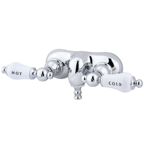Wall-Mount Clawfoot Tub Faucet, Polished Chrome, Tub Wall Mount, Kingston Brass, Mfr#: CC44T1