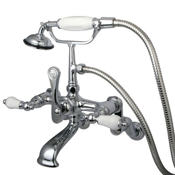 Wall-Mount Clawfoot Tub Faucet, Polished Chrome, Tub Wall Mount, Kingston Brass, Mfr#: CC460T1