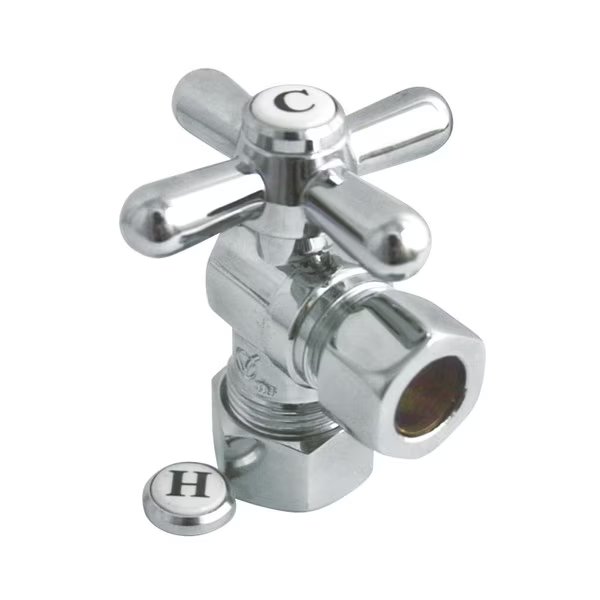 CC54401X 1/2" Comp X 1/2 OD Angle Stop Cross Handle, Vintage, Mfr#: CC54401X
