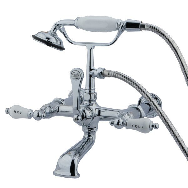 Wall-Mount Clawfoot Tub Faucet, Polished Chrome, Tub Wall Mount, Kingston Brass, Mfr#: CC546T1