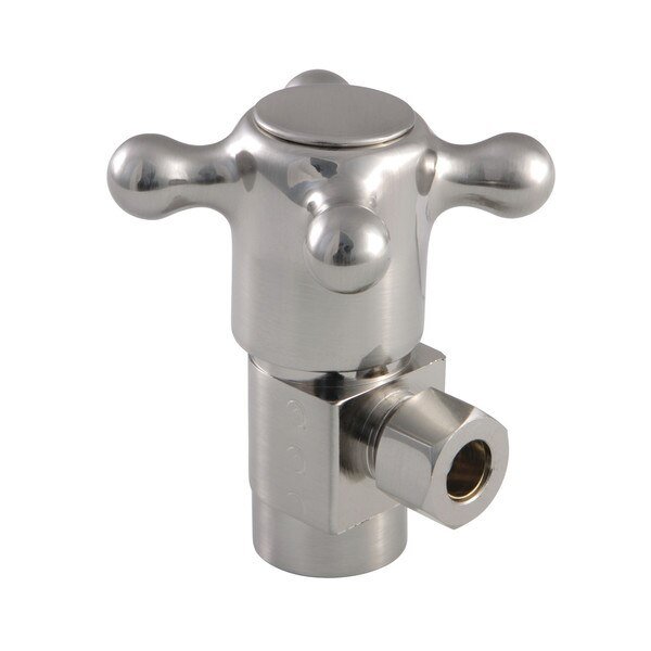 CD43308BX 1/2"IPSx3/8"O.D. Anti-Seize Deluxe Quarter Turn Ceramic Hardisc Cartridge Angle Stop, Heritage, Mfr#: CD43308BX