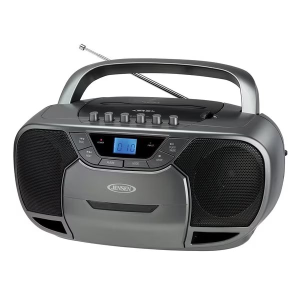Portable Stereo Bluetooth, MP3, CD, Cassett, Jensen, Mfr#: CD-590-GR