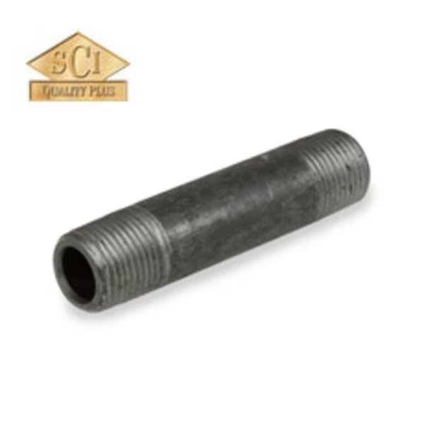 1-1/4" MNPT x MNPT Seamless Black Pipe Nipple Schedule 80, Smith-Cooper, Mfr#: 4354002490