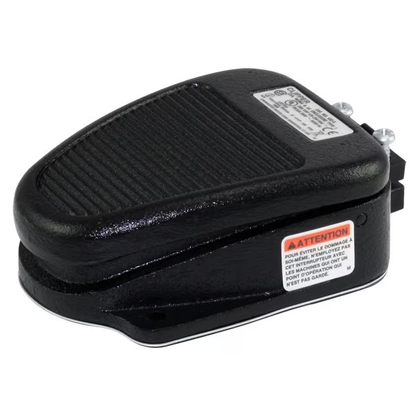 General Purpose Foot Switch, SPDT, Momentary, 125/250V AC, 1, 20, Cast Iron, Black, Linemaster, Mfr#: 632-S