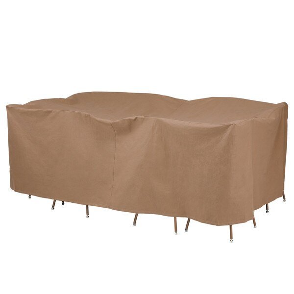 Essential Latte Patio Rectangle Table Set Cover, 109"x84"x32", Duck Covers, Mfr#: ETO10984