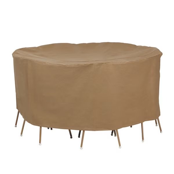 Essential Latte Patio Round Table Set Cover, 90"x29", Duck Covers, Mfr#: ETR09090