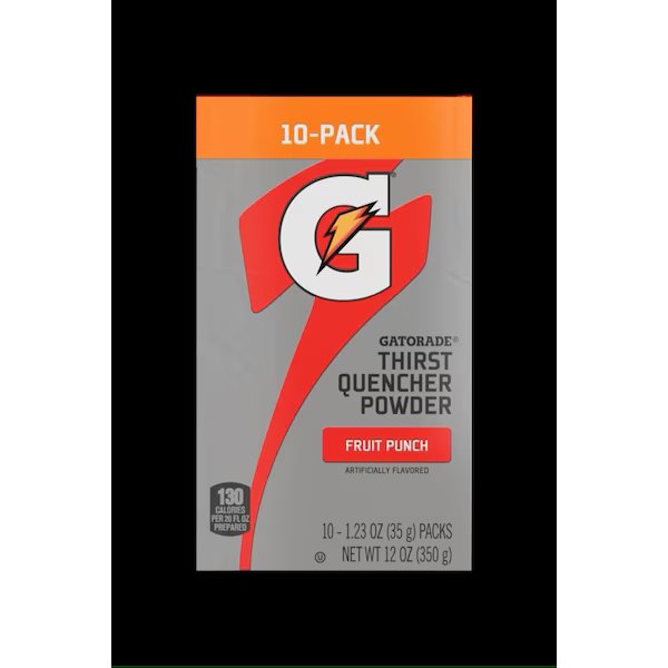 Sports Drink Mix, Regular, Fruit Punch, 10 PK, Gatorade, Mfr#: 04702