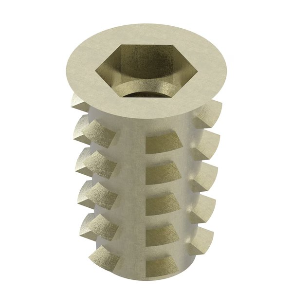 Hex Drive Threaded Insert, 5/16"-18 Int Thrd Sz, 51/64 in L, 35/64 in Dia., Zinc Alloy, Plain, EnjoyTool Select, Mfr#: 951618-20-PK50