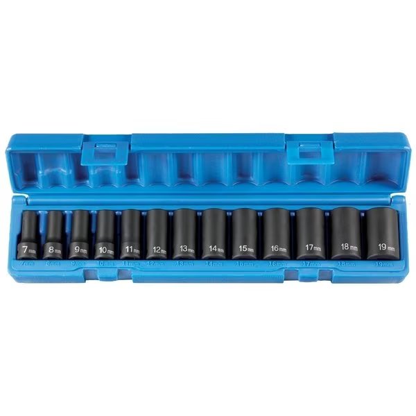 3/8" Drive Socket Set, 13 pcs, Grey Pneumatic, Mfr#: 1203MSD