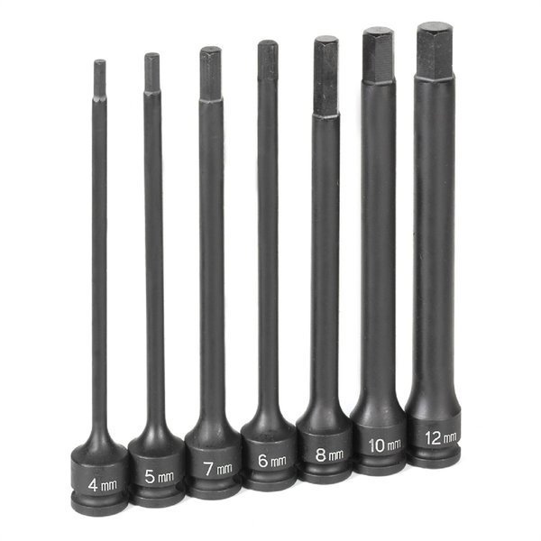 3/8" DR 7 PC 6" LENGTH METRIC HEX DRIVER SET, Grey Pneumatic, Mfr#: 1267MH
