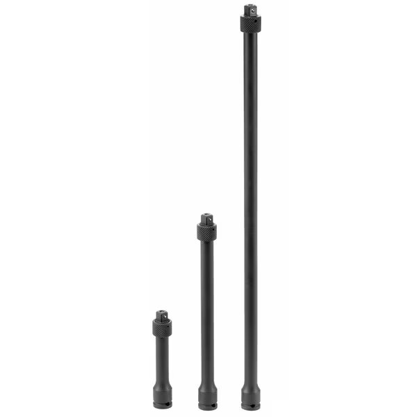 Locking Extension Set 1/4" Dr, 3"; 6"; 12" L, 3 Pieces, Grey Pneumatic, Mfr#: 9703QL