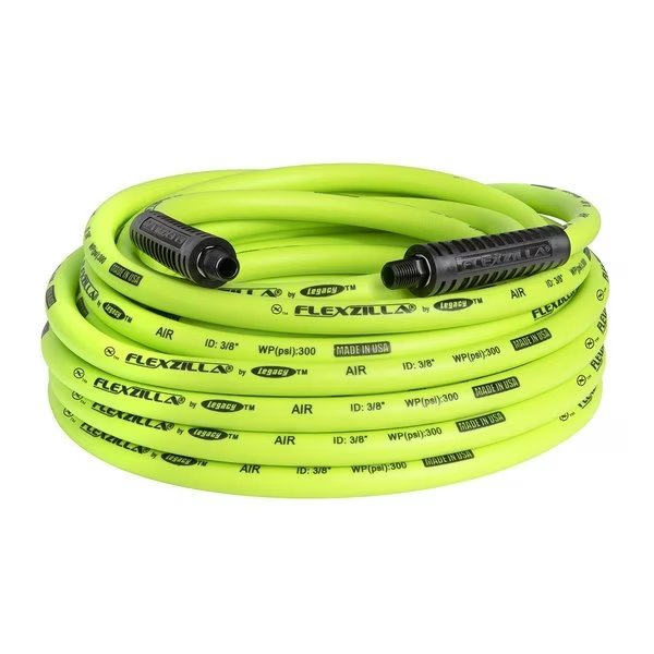 Air Hose, 3/8" x 50, 1/4" MNPT Fittings, Flexzilla, Mfr#: HFZ3850YW2