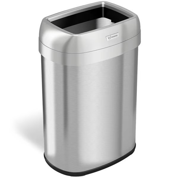 13 gal Oval Trash Can, Silver, Stainless Steel, Hls Commercial, Mfr#: HLS13STV