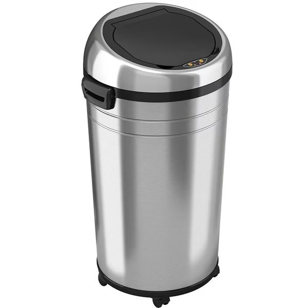 23 gal Round Trash Can, Silver, Stainless Steel, Hls Commercial, Mfr#: HLS23RC