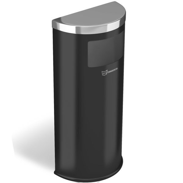 9 gal Half-Round Trash Can, Silver, Stainless Steel, Hls Commercial, Mfr#: HLSC01G09B