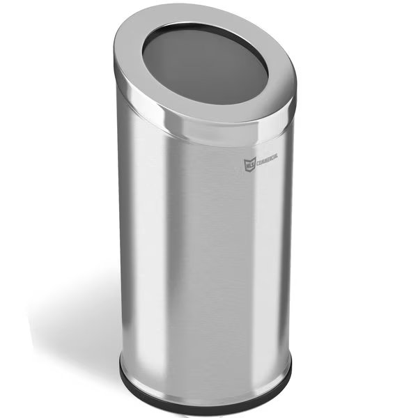 15 gal Round Trash Can, Silver, Stainless Steel, Hls Commercial, Mfr#: HLSC04G15A