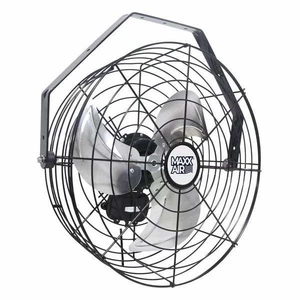 Wall Mount Fan, Wall Fan 18" Non-Oscillating, 120 V, 1,350 / 1,400 / 1,450 CFM, Maxx Air, Mfr#: HVWM18UPS