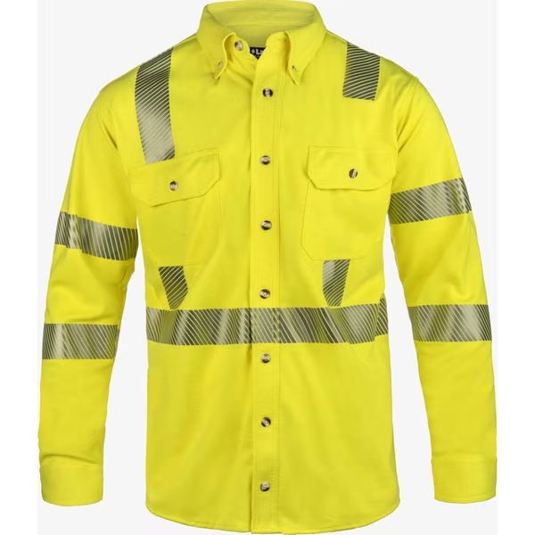 High Performance FR Knit Button Up, Hi-V, Lakeland, Mfr#: ISHAT29RT-SM