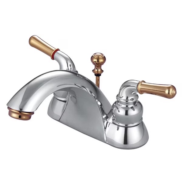 Dual Handle 4" Mount, 3 Hole KB2624 4" Centerset Lavatory Faucet, Polished chrome, Naples, Mfr#: KB2624