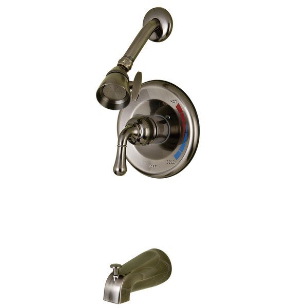 Tub and Shower Faucet, Black Stainless, Wall Mount, Kingston Brass, Mfr#: KB633T