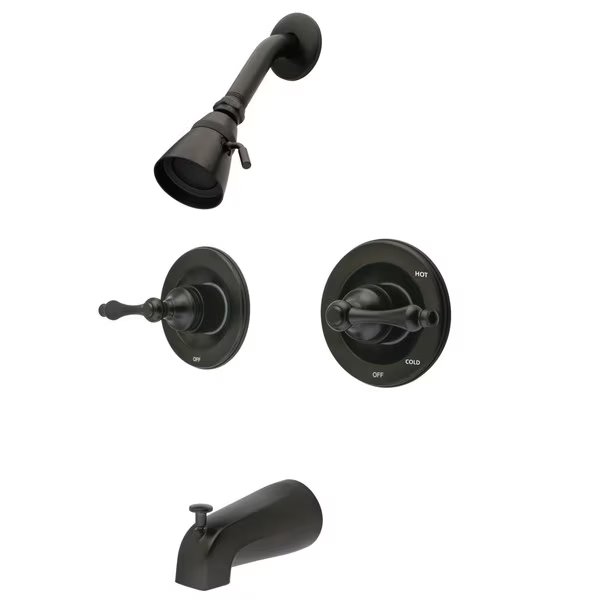 Tub and Shower Faucet, Oil Rubbed Bronze, Wall Mount, Kingston Brass, Mfr#: KB665AL