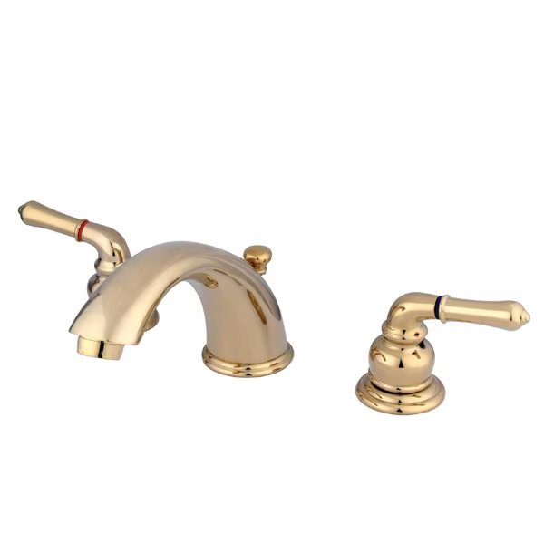 Dual Handle 8" to 16" Mount, 3 Hole KB962 8" Widespread Lavatory Faucet with, Polished Brass, Magellan, Mfr#: KB962