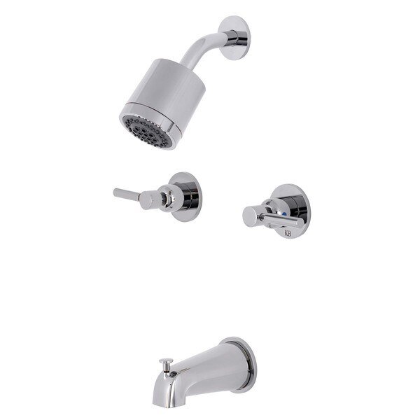 Tub and Shower Faucet, Polished Chrome, Wall Mount, Kingston Brass, Mfr#: KBX8141DL