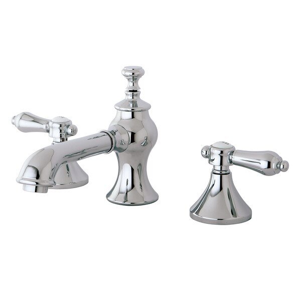 Dual Handle 8" to 16" Mount, 3 Hole KC7061BAL 8" Widespread Lavatory Faucet, Polished chrome, Heirloom, Mfr#: KC7061BAL