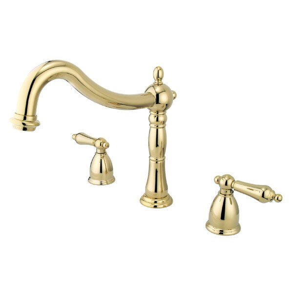 Roman Tub Faucet, Polished Brass, Deck Mount, Kingston Brass, Mfr#: KS1342AL