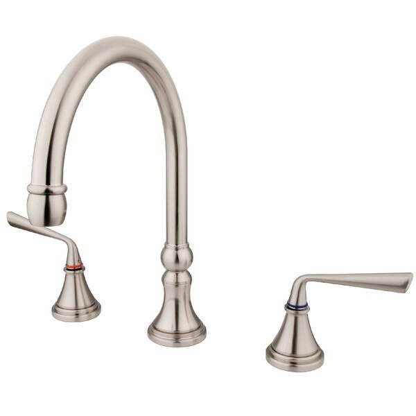 Roman Tub Faucet, Brushed Nickel, Deck Mount, Kingston Brass, Mfr#: KS2348ZL