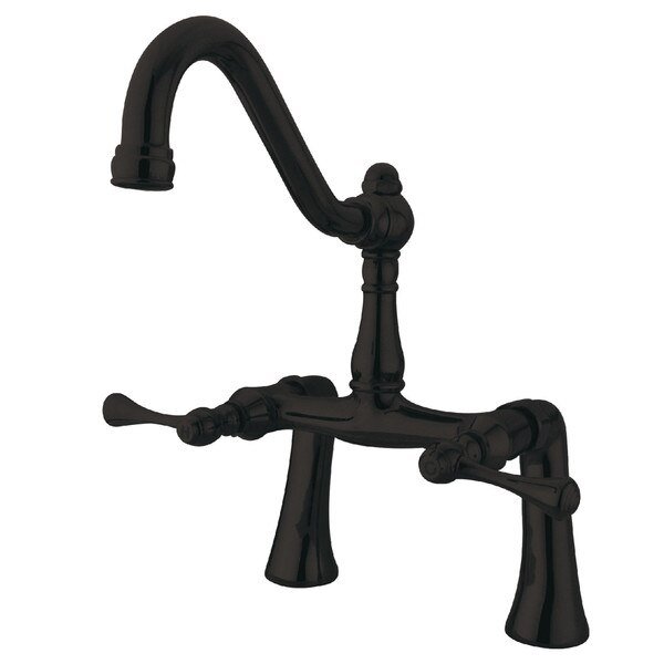 Deck-Mount Clawfoot Tub Faucet, Oil Rubbed Bronze, Deck Mount, Kingston Brass, Mfr#: KS3235BL
