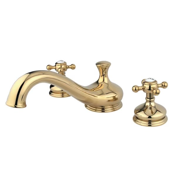 Roman Tub Faucet, Polished Brass, Deck Mount, Kingston Brass, Mfr#: KS3332BX