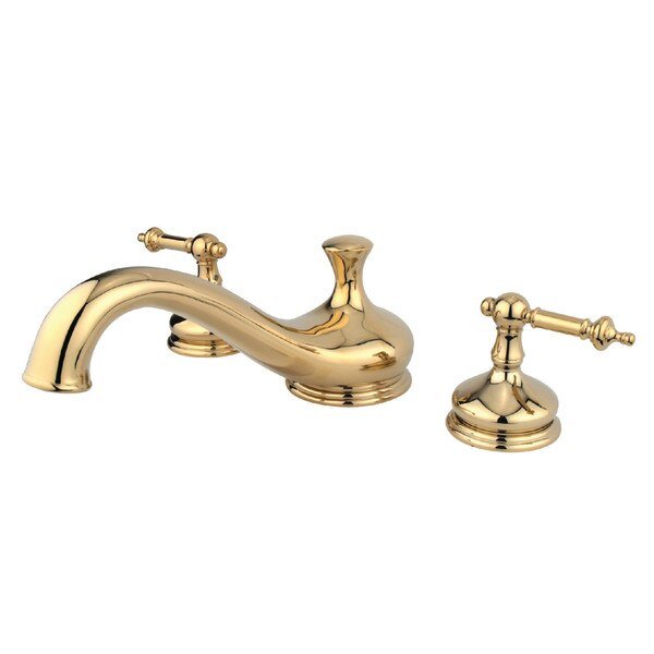 Roman Tub Faucet, Polished Brass, Deck Mount, Kingston Brass, Mfr#: KS3332TL