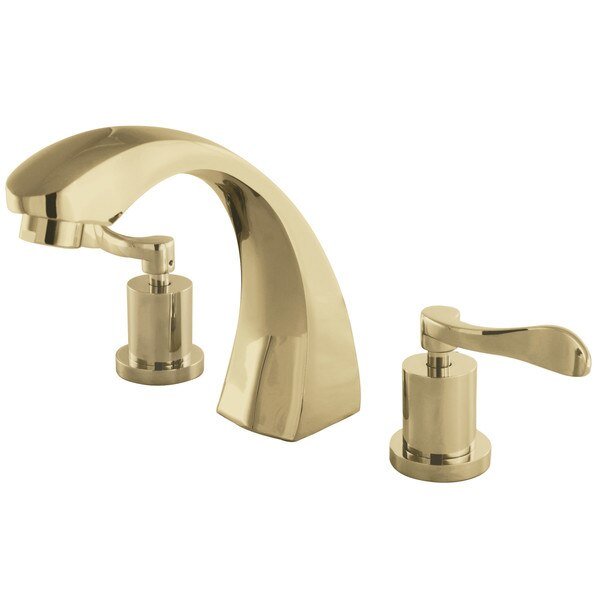 Roman Tub Faucet, Polished Brass, Deck Mount, Kingston Brass, Mfr#: KS4362DFL