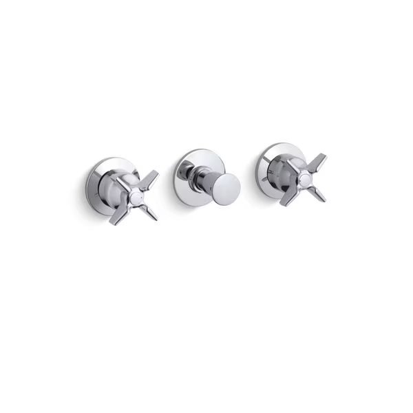 Triton Three-Handle Wall-Mount Valve, Kohler, Mfr#: T7751-3-CP