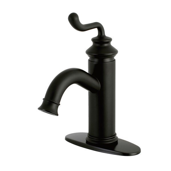 Single Handle Single Hole Mount, 1 Hole LS5410RL Single Handle Monoblock Lavator, Matte Black, Royale, Mfr#: LS5410RL