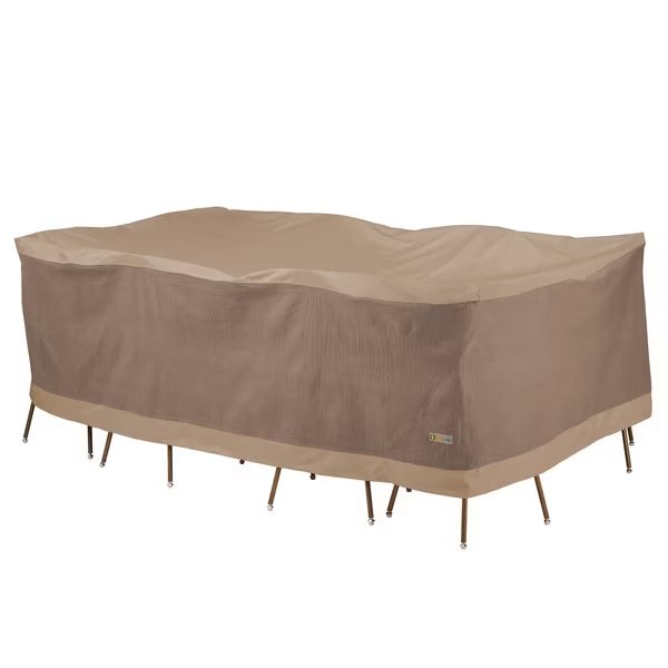 Elegant Swiss Coffee Patio Rectangle Table Set Cover, 127"x84"x32", Duck Covers, Mfr#: LTO12784