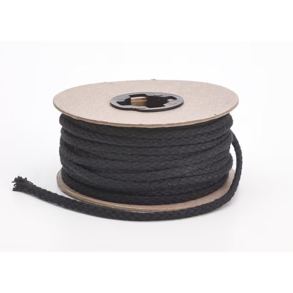 Draw Cord, Black 1/4", Cotton, PK2, 1.5 Height, 4 Width, Pearl, Mfr#: M4910-9999-025-25