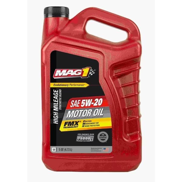 Engine Oil, Hi Mileage, 5W-20, 5 Qt., Mag 1, Mfr#: MAG66734