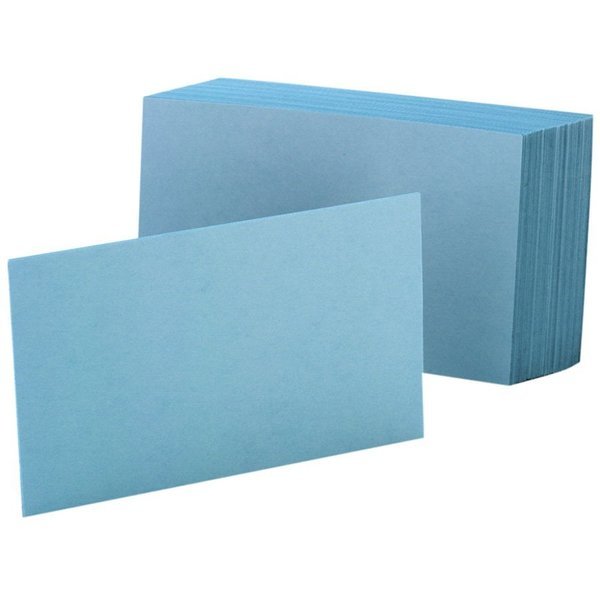 Index Card, Plain, 4"X6", Blue, PK100, Oxford, Mfr#: 7420BLU